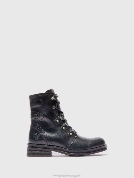 Lace-up Ankle Boots KNOT792 Women V00W197 RUG BLACK Fly London