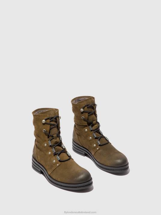 Lace-up Ankle Boots KNOT792 Women V00W202 OILSUEDE SLUDGE Fly London