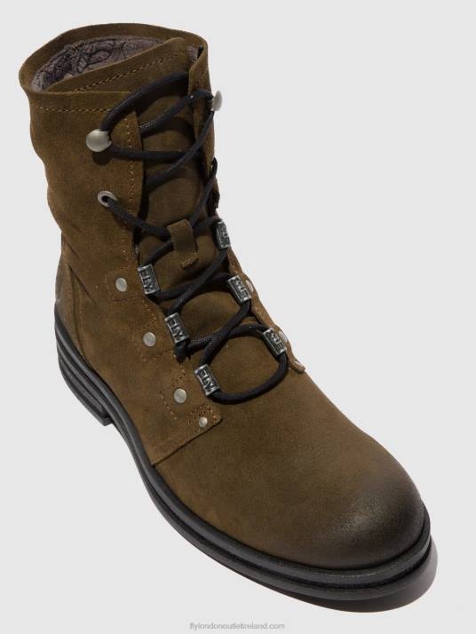 Lace-up Ankle Boots KNOT792 Women V00W202 OILSUEDE SLUDGE Fly London