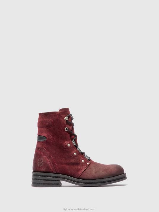 Lace-up Ankle Boots KNOT792 Women V00W203 OILSUEDE WINE Fly London