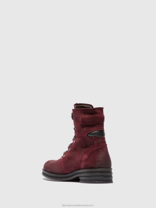 Lace-up Ankle Boots KNOT792 Women V00W203 OILSUEDE WINE Fly London