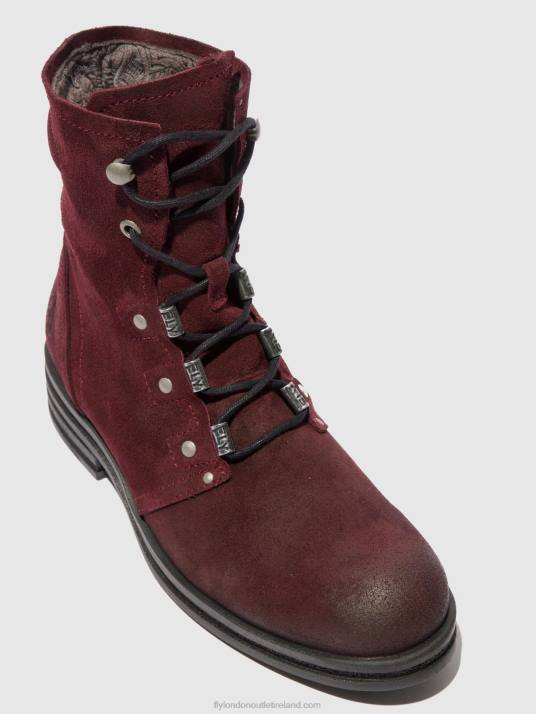 Lace-up Ankle Boots KNOT792 Women V00W203 OILSUEDE WINE Fly London