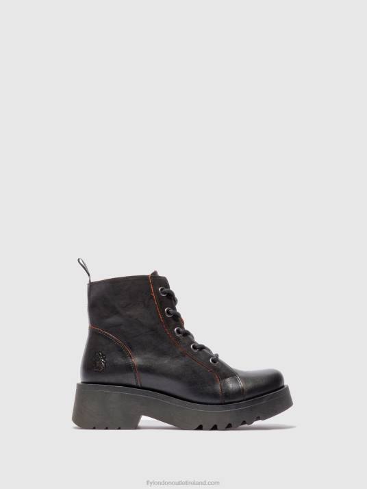 Lace-up Ankle Boots METZ788 Women V00W174 JAVA BLACK/RED Fly London