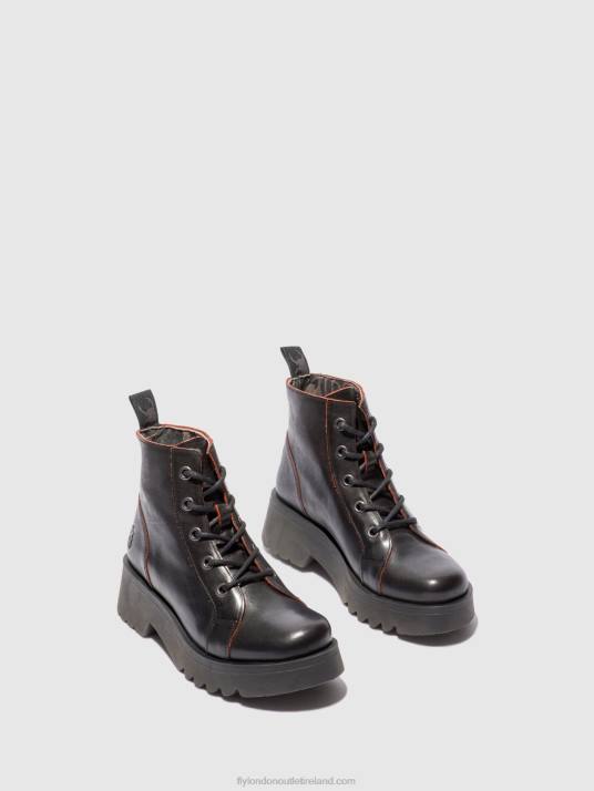 Lace-up Ankle Boots METZ788 Women V00W174 JAVA BLACK/RED Fly London