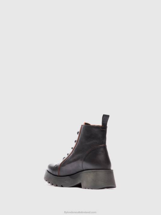 Lace-up Ankle Boots METZ788 Women V00W174 JAVA BLACK/RED Fly London