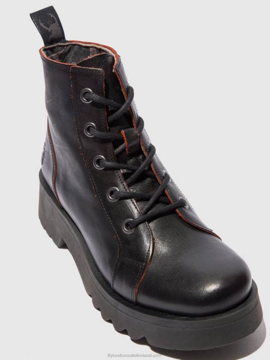 Lace-up Ankle Boots METZ788 Women V00W174 JAVA BLACK/RED Fly London