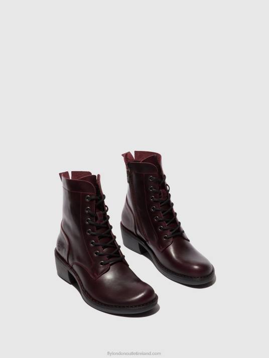 Lace-up Ankle Boots MILU044 Women V00W100 WINE Fly London