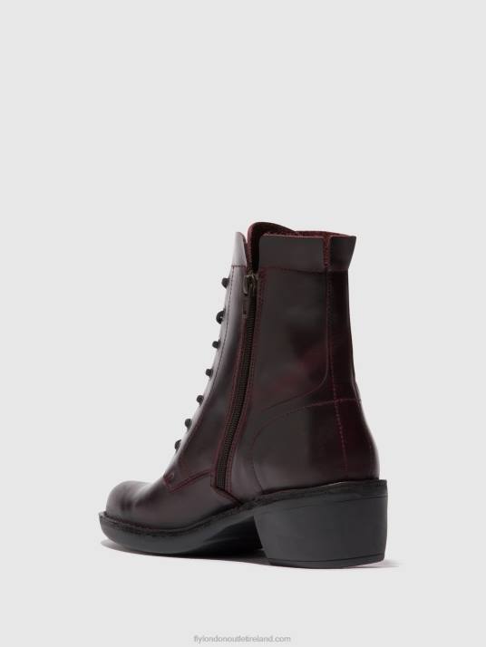 Lace-up Ankle Boots MILU044 Women V00W100 WINE Fly London