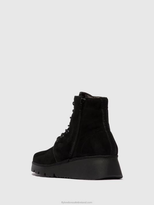 Lace-up Ankle Boots PALL404 Women V00W4 KID SUEDE BLACK Fly London