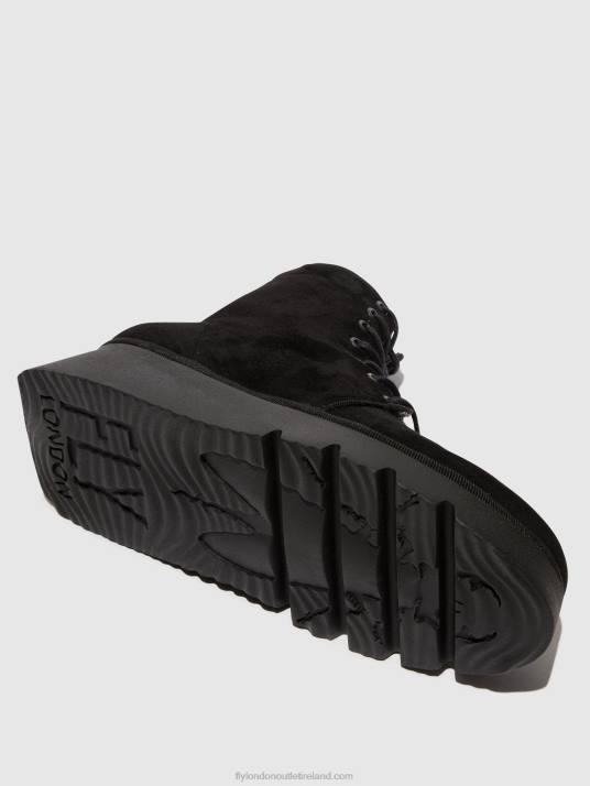 Lace-up Ankle Boots PALL404 Women V00W4 KID SUEDE BLACK Fly London