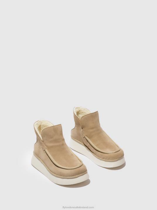 Round Toe Ankle Boots COZE348 Women V00W168 SUEDE/RUG CREME Fly London