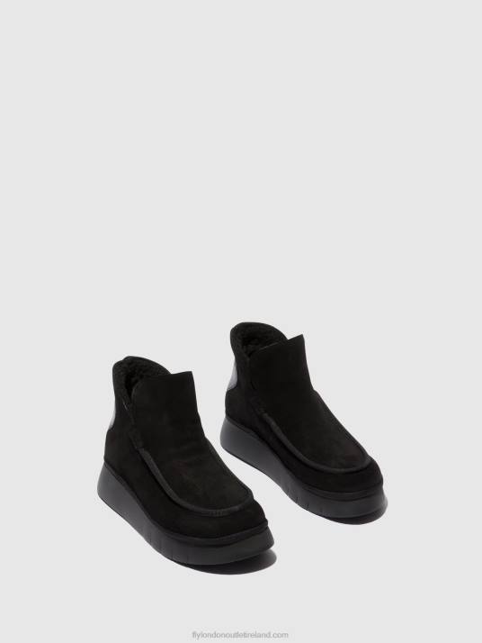 Round Toe Ankle Boots COZE348 Women V00W82 BLACK Fly London
