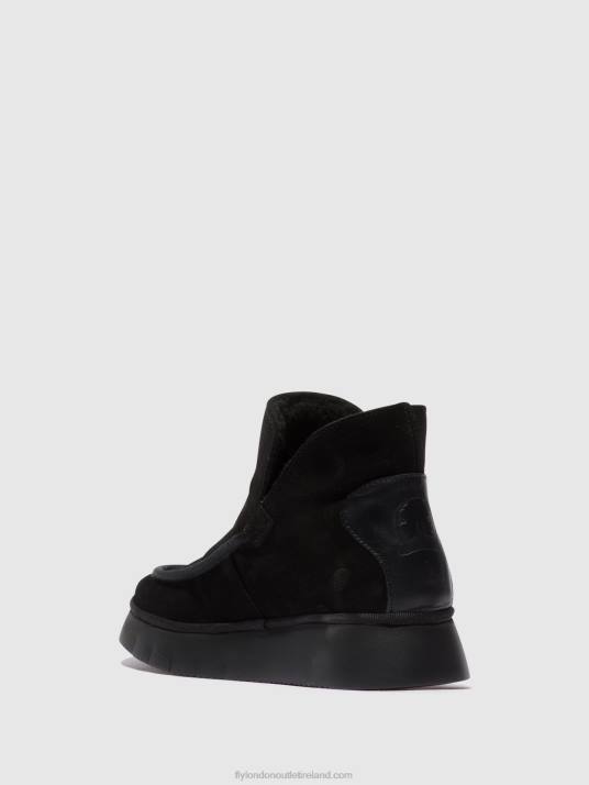 Round Toe Ankle Boots COZE348 Women V00W82 BLACK Fly London