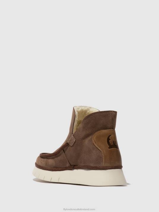 Round Toe Ankle Boots COZE348 Women V00W84 TAUPE/CAMEL Fly London