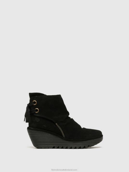 Wedge Ankle Boots Women V00W17 YAMA SUEDE BLACK Fly London