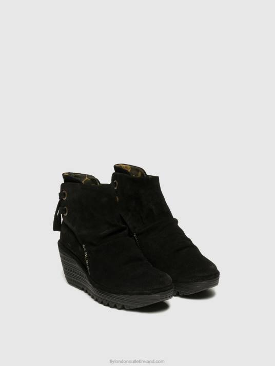Wedge Ankle Boots Women V00W17 YAMA SUEDE BLACK Fly London