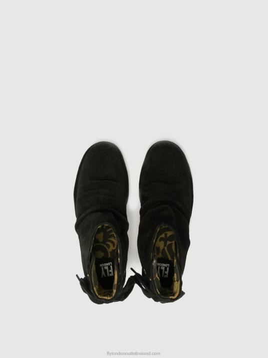 Wedge Ankle Boots Women V00W17 YAMA SUEDE BLACK Fly London