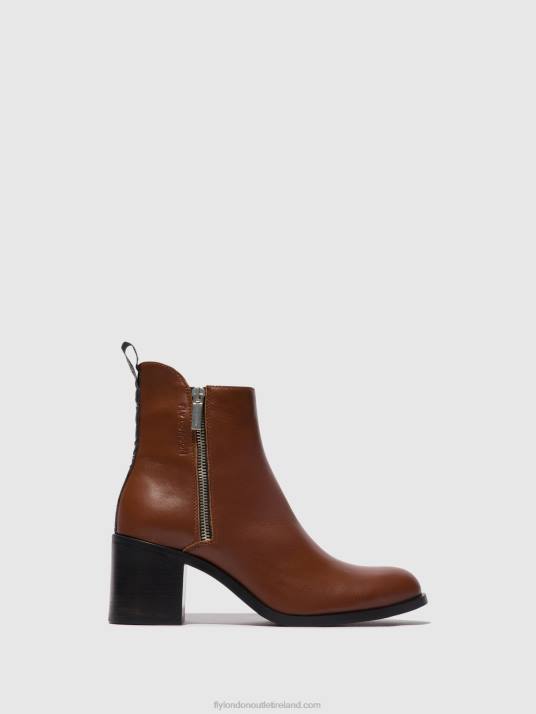 Zip Up Ankle Boots ADER912 Women V00W79 COGNAC Fly London