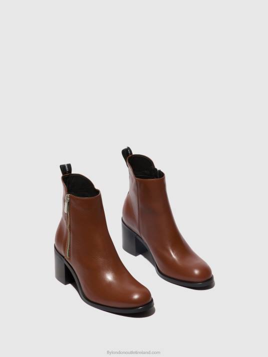 Zip Up Ankle Boots ADER912 Women V00W79 COGNAC Fly London