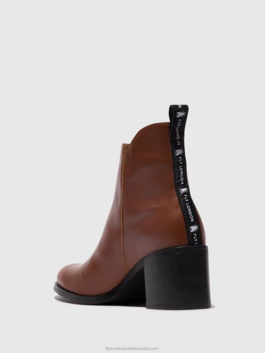 Zip Up Ankle Boots ADER912 Women V00W79 COGNAC Fly London