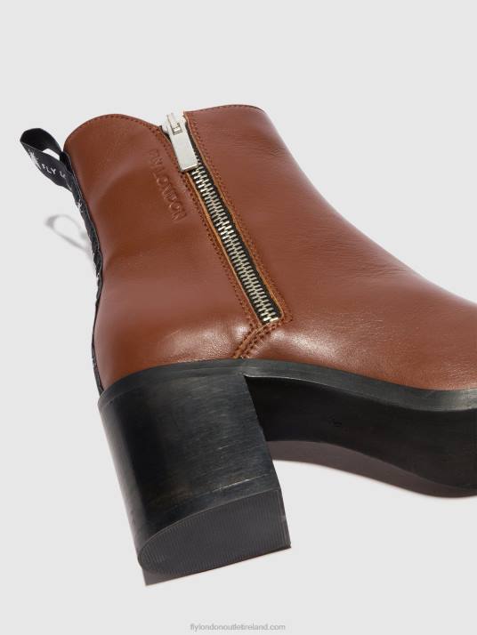 Zip Up Ankle Boots ADER912 Women V00W79 COGNAC Fly London