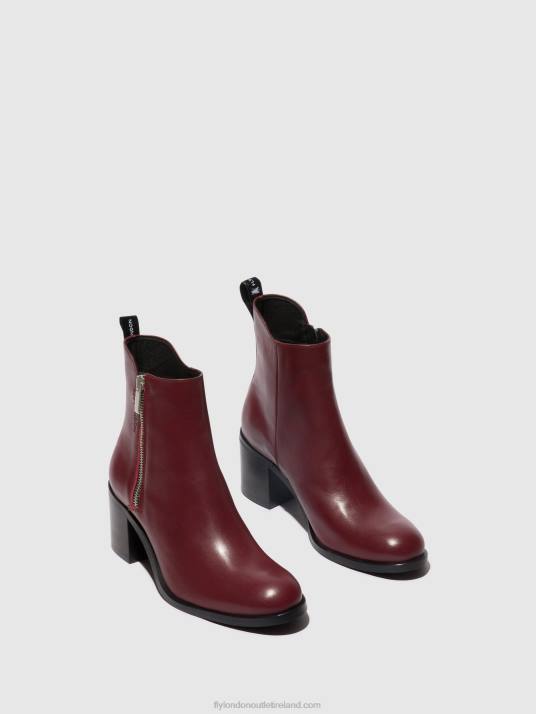 Zip Up Ankle Boots ADER912 Women V00W80 WINE Fly London