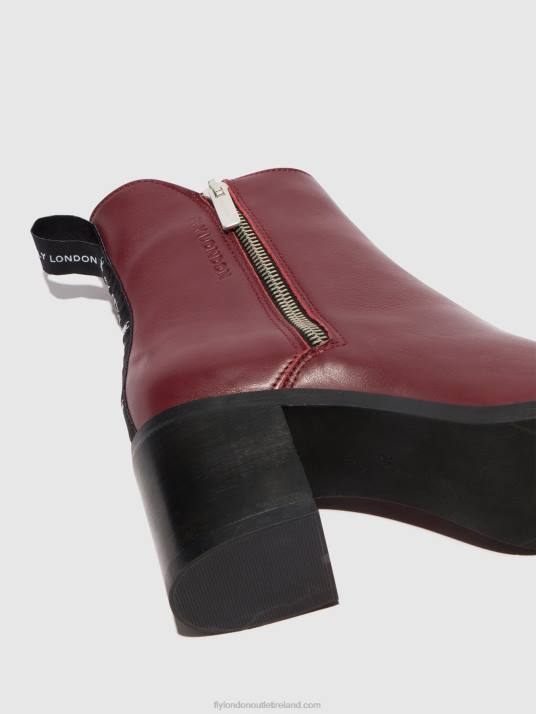 Zip Up Ankle Boots ADER912 Women V00W80 WINE Fly London