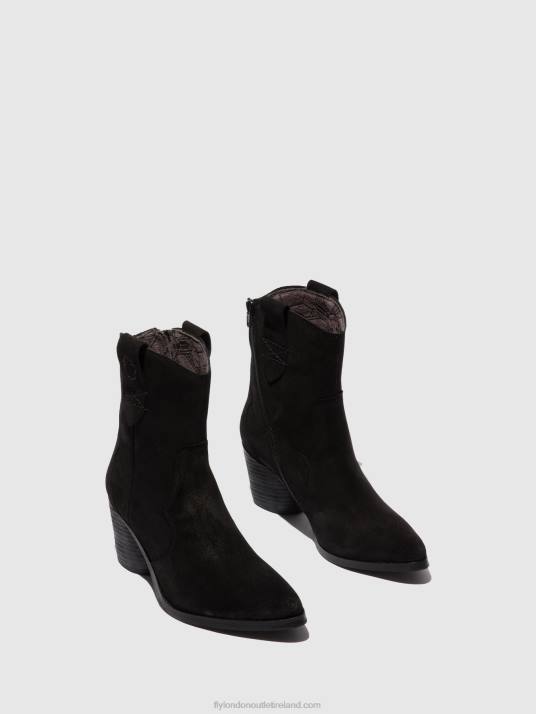 Zip Up Ankle Boots ALBA825 Women V00W188 SUEDE BLACK Fly London