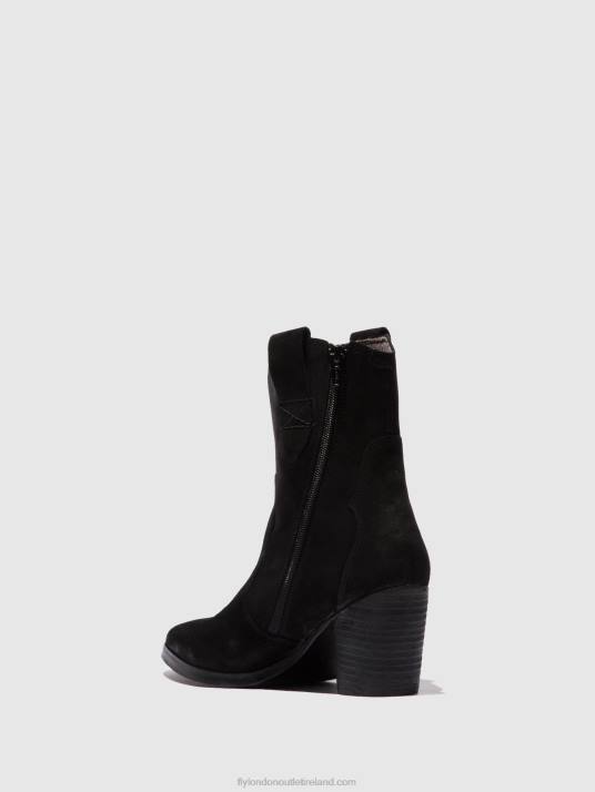 Zip Up Ankle Boots ALBA825 Women V00W188 SUEDE BLACK Fly London