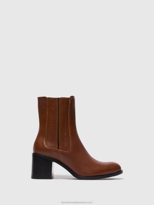 Zip Up Ankle Boots AMEL913 Women V00W71 COGNAC Fly London