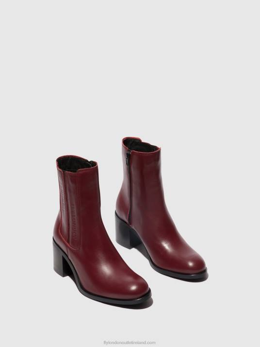 Zip Up Ankle Boots AMEL913 Women V00W72 WINE Fly London