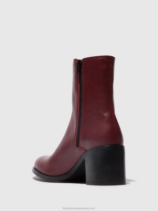 Zip Up Ankle Boots AMEL913 Women V00W72 WINE Fly London