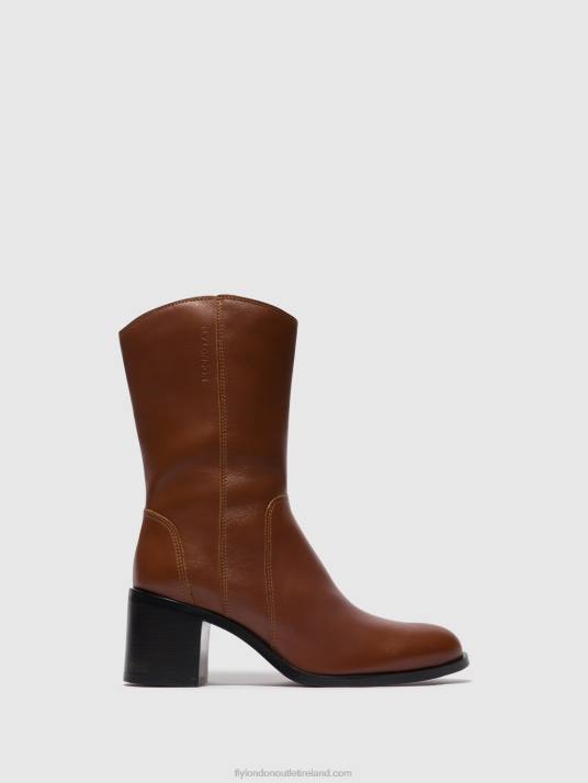 Zip Up Ankle Boots ASTA914 Women V00W74 COGNAC Fly London