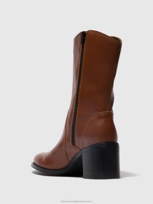Zip Up Ankle Boots ASTA914 Women V00W74 COGNAC Fly London