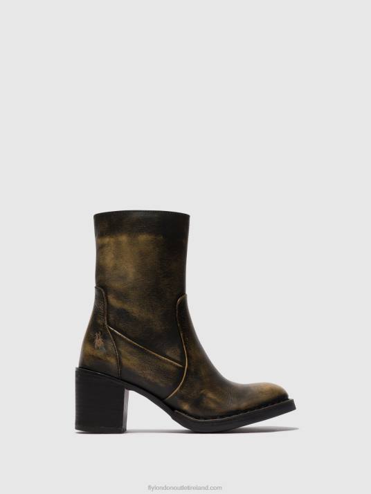 Zip Up Ankle Boots BECY097 Women V00W67 OLIVE Fly London