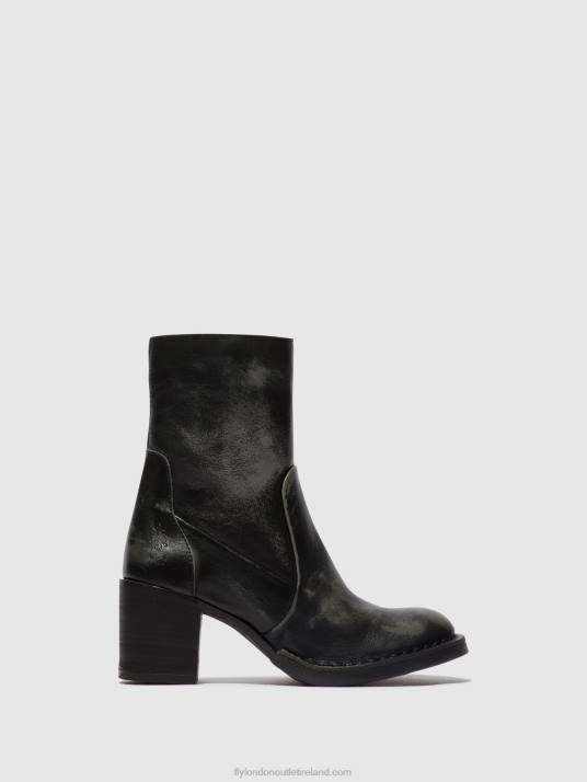 Zip Up Ankle Boots BECY097 Women V00W69 ANTHRACITE Fly London