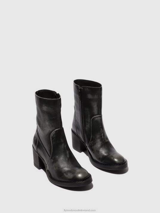 Zip Up Ankle Boots BECY097 Women V00W69 ANTHRACITE Fly London