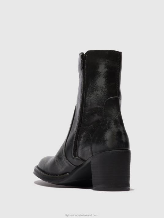 Zip Up Ankle Boots BECY097 Women V00W69 ANTHRACITE Fly London