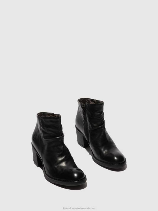 Zip Up Ankle Boots BELL061 Women V00W185 VERONA BLACK Fly London