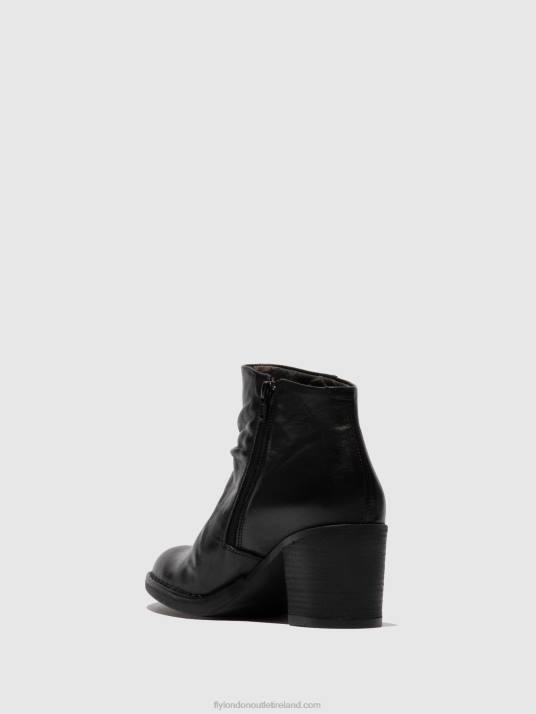 Zip Up Ankle Boots BELL061 Women V00W185 VERONA BLACK Fly London