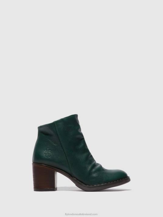 Zip Up Ankle Boots BELL061 Women V00W186 VERONA GREEN FOREST Fly London