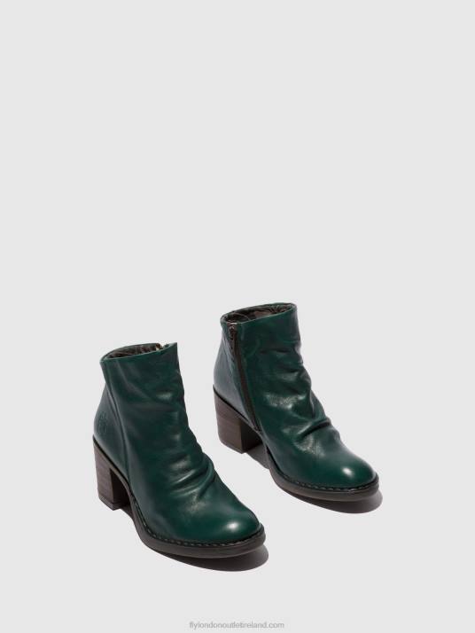 Zip Up Ankle Boots BELL061 Women V00W186 VERONA GREEN FOREST Fly London
