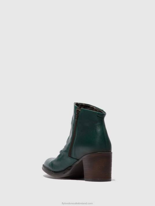Zip Up Ankle Boots BELL061 Women V00W186 VERONA GREEN FOREST Fly London