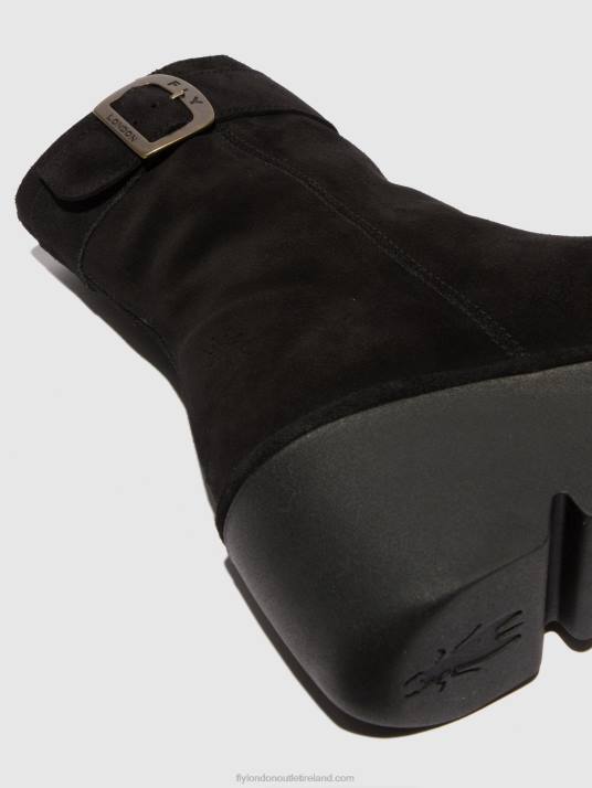 Zip Up Ankle Boots BEPP396 Women V00W5 OIL SUEDE BLACK Fly London