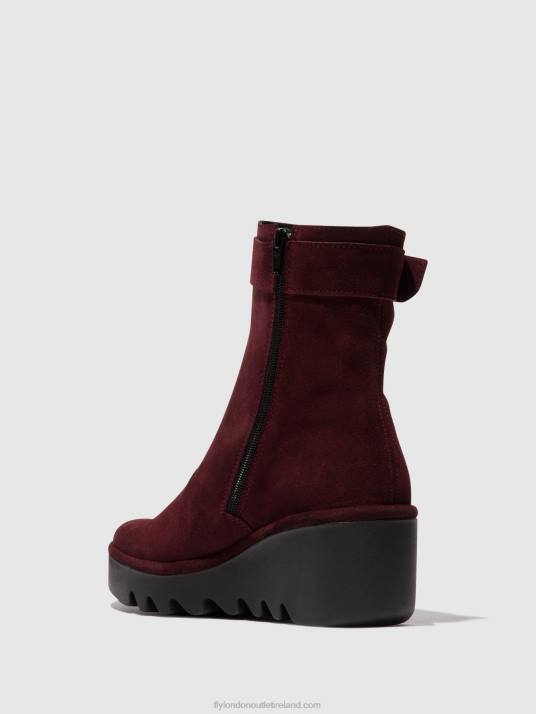 Zip Up Ankle Boots BEPP396 Women V00W62 WINE Fly London