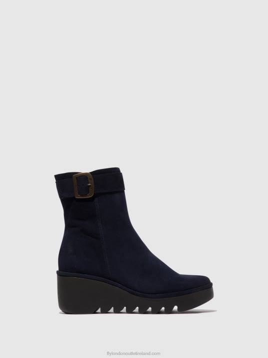 Zip Up Ankle Boots BEPP396 Women V00W65 NAVY Fly London