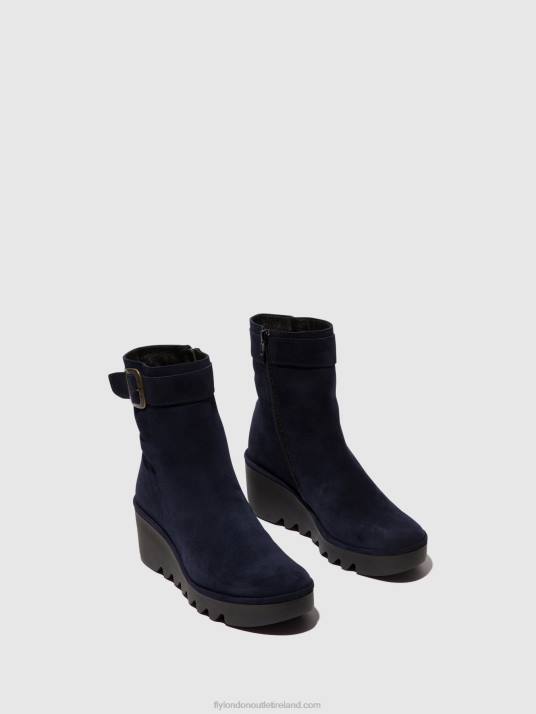 Zip Up Ankle Boots BEPP396 Women V00W65 NAVY Fly London