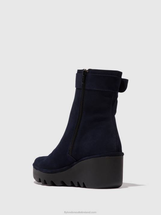Zip Up Ankle Boots BEPP396 Women V00W65 NAVY Fly London