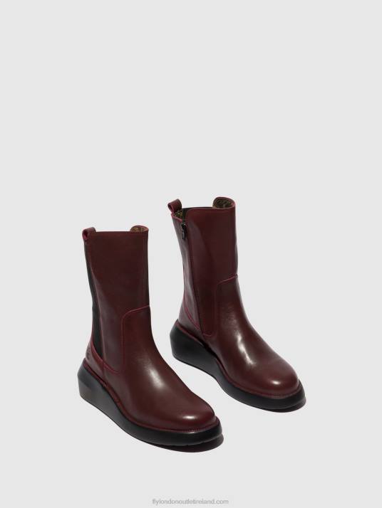 Zip Up Ankle Boots BRIN516 Women V00W64 BORDEAUX Fly London