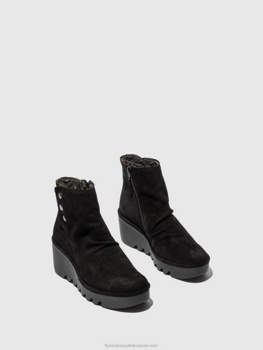 Zip Up Ankle Boots BROM344 Women V00W182 OILSUEDE BLACK Fly London
